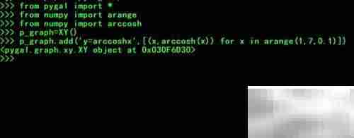 用Python pygal绘制反双曲余弦函数图像