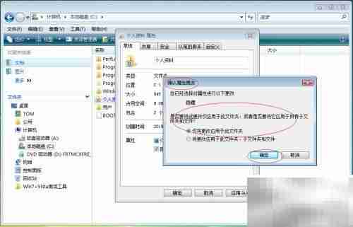 Vista资源管理器隐藏文件夹设置