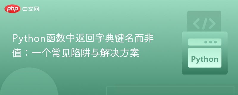 Python函数中返回字典键名而非值：一个常见陷阱与解决方案
