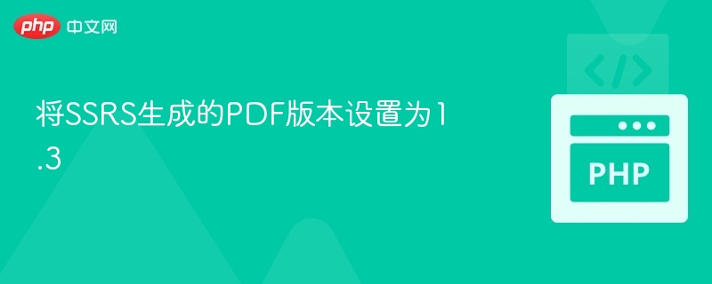 将SSRS生成的PDF版本设置为1.3