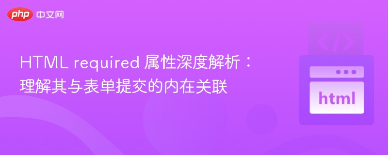 HTML required 属性深度解析：理解其与表单提交的内在关联
