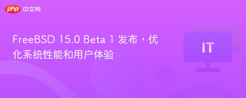 FreeBSD 15.0 Beta 1 发布,优化系统性能和用户体验