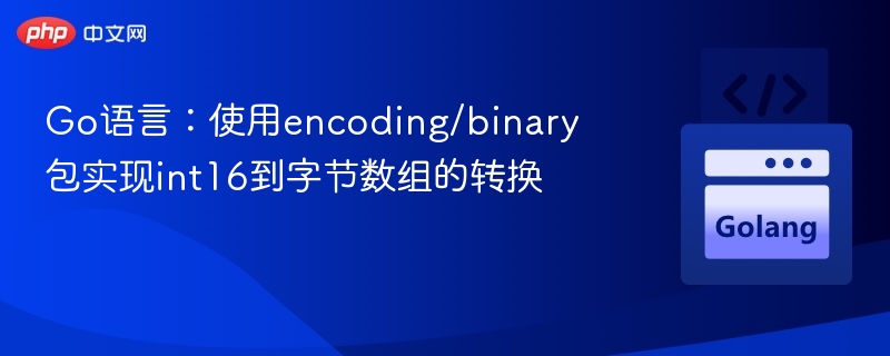 Go语言:使用encoding/binary包实现int16到字节数组的转换