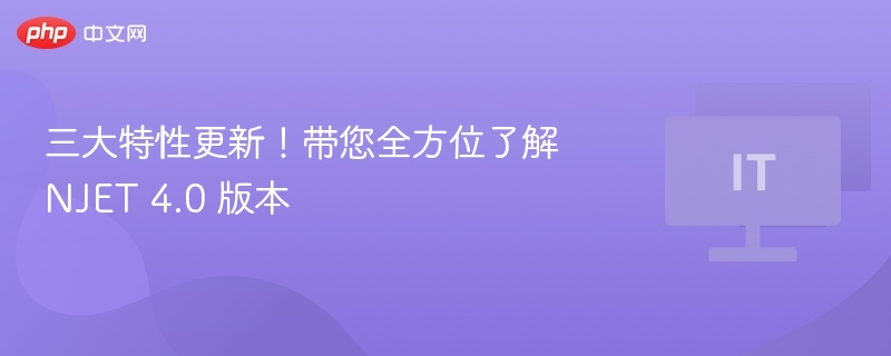 三大特性更新!带您全方位了解 NJET 4.0 版本