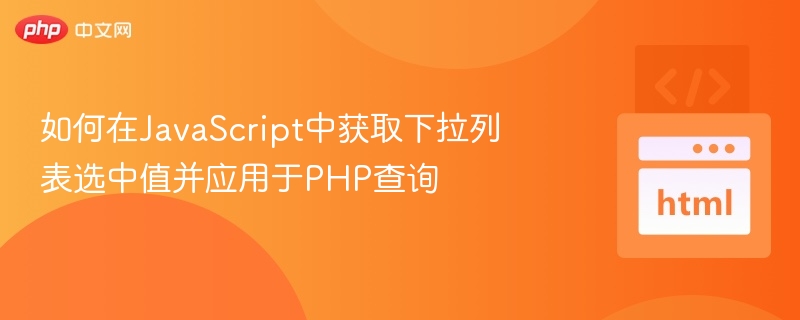 如何在JavaScript中获取下拉列表选中值并应用于PHP查询