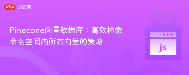 Pinecone向量数据库:高效检索命名空间内所有向量的策略