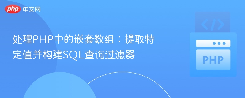 处理PHP中的嵌套数组：提取特定值并构建SQL查询过滤器
