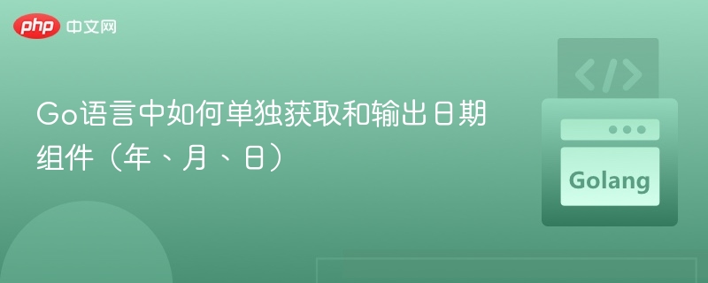 Go语言中如何单独获取和输出日期组件（年、月、日）
