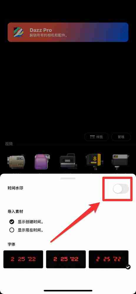 《dazz相机》去掉日期方法