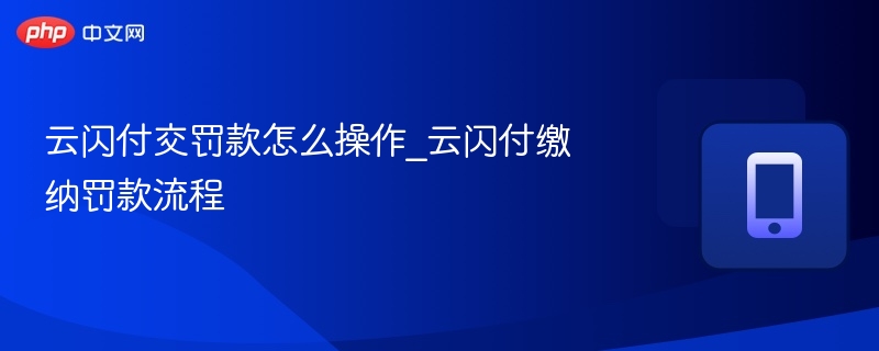 云闪付交罚款怎么操作_云闪付缴纳罚款流程