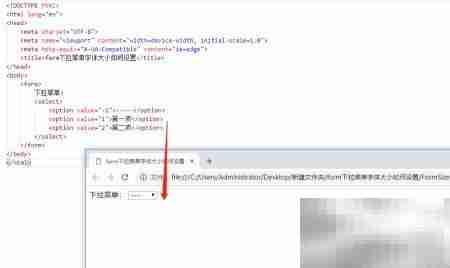 设置form下拉菜单字体大小