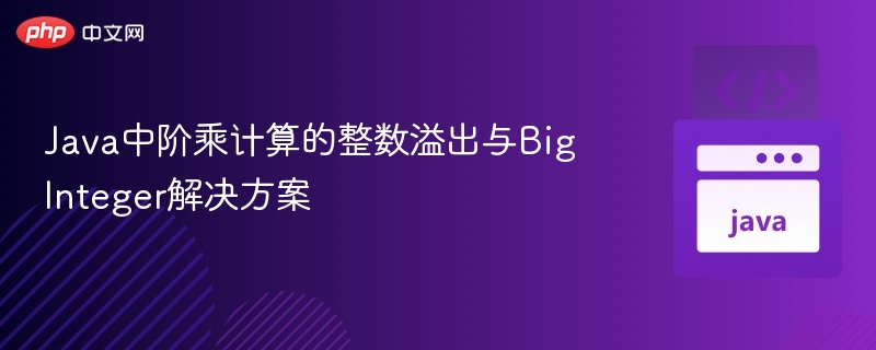 Java中阶乘计算的整数溢出与BigInteger解决方案
