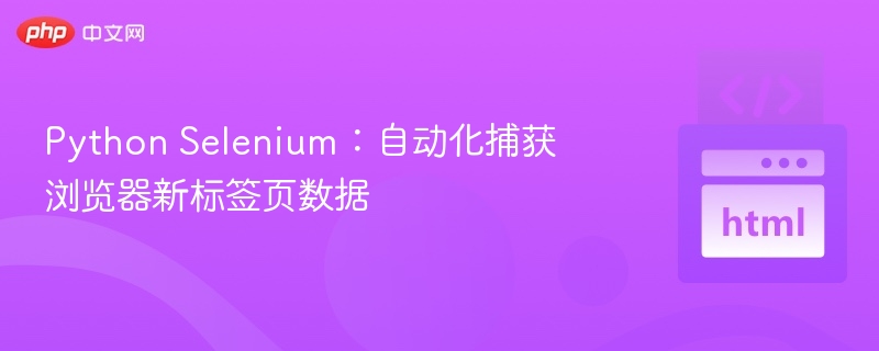 Python Selenium：自动化捕获浏览器新标签页数据