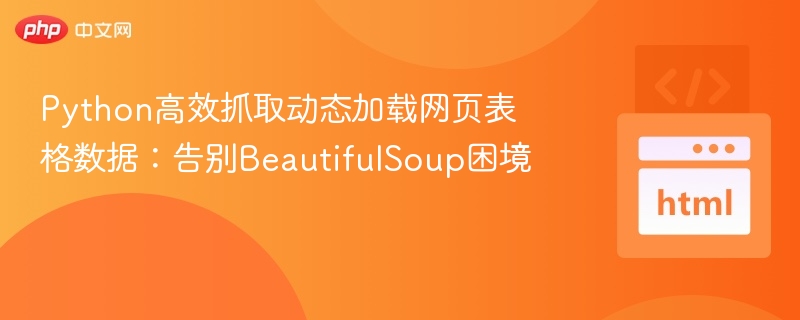 Python高效抓取动态加载网页表格数据：告别BeautifulSoup困境
