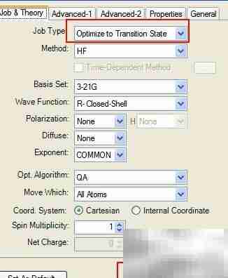 ChemOffice计算过渡态能量