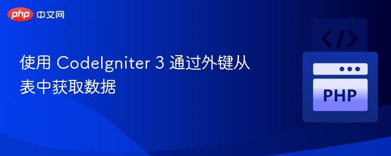 使用 CodeIgniter 3 通过外键从表中获取数据