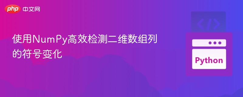 使用NumPy高效检测二维数组列的符号变化
