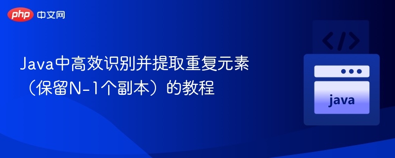 Java中高效识别并提取重复元素（保留N-1个副本）的教程
