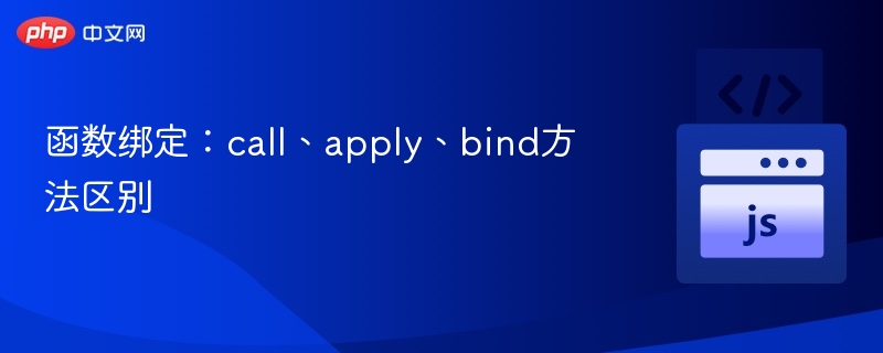 函数绑定:call、apply、bind方法区别