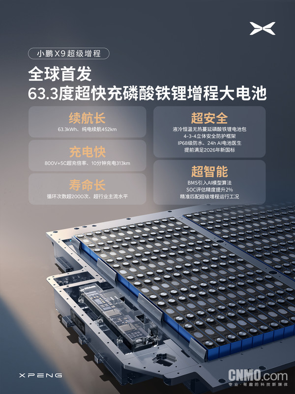 全球续航最长大七座！小鹏X9超级增程将于11月6日发布