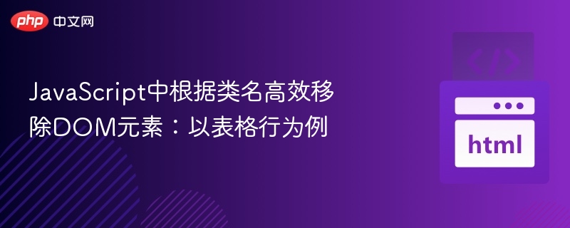 JavaScript中根据类名高效移除DOM元素:以表格行为例