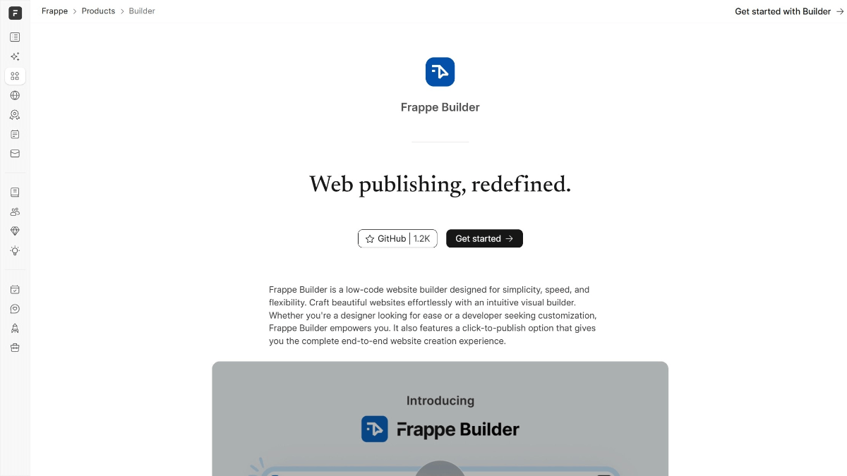 Frappe Builder— 开源AI网站构建工具，可视化编辑应用