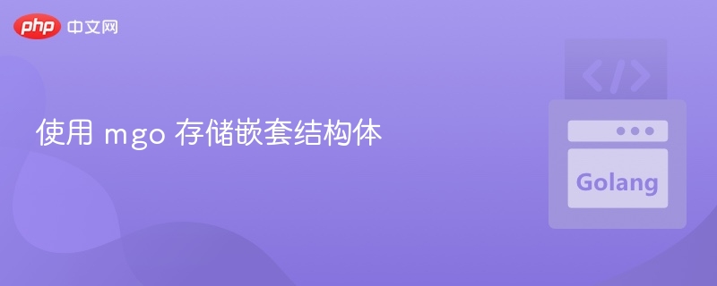 使用 mgo 存储嵌套结构体