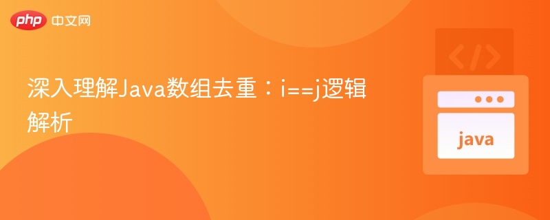 深入理解Java数组去重：i==j逻辑解析
