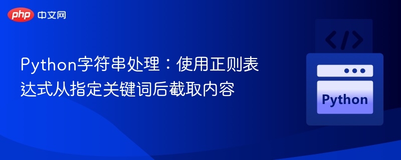 Python字符串处理:使用正则表达式从指定关键词后截取内容