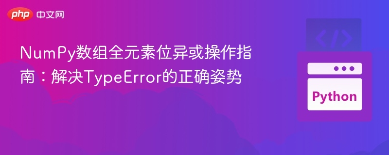 NumPy数组全元素位异或操作指南:解决TypeError的正确姿势