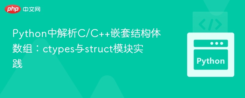 Python中解析C/C++嵌套结构体数组:ctypes与struct模块实践