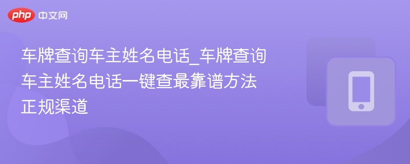车牌查询车主姓名电话_车牌查询车主姓名电话一键查最靠谱方法正规渠道