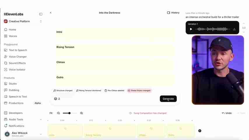 使用AI配乐：ElevenLabs Music音乐生成器终极指南