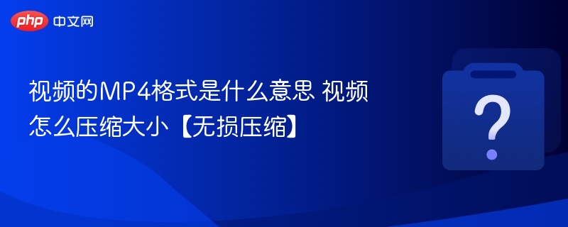 视频的MP4格式是什么意思 视频怎么压缩大小【无损压缩】