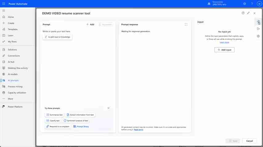 Power Platform AI 简历分析器：快速构建教程