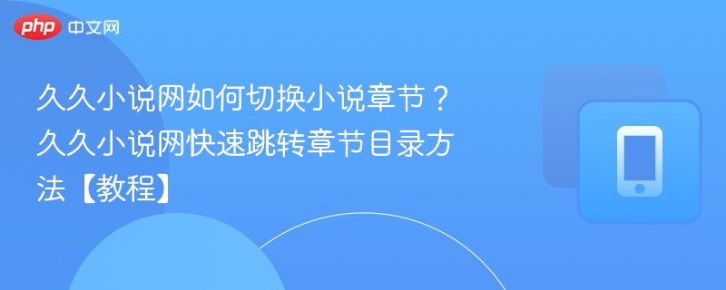 久久小说网如何切换小说章节？久久小说网快速跳转章节目录方法【教程】