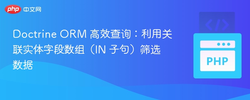 Doctrine ORM 高效查询:利用关联实体字段数组(IN 子句)筛选数据