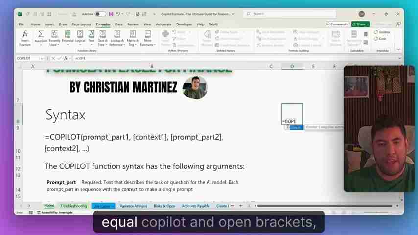 Excel Copilot公式终极指南:30+财务分析技巧