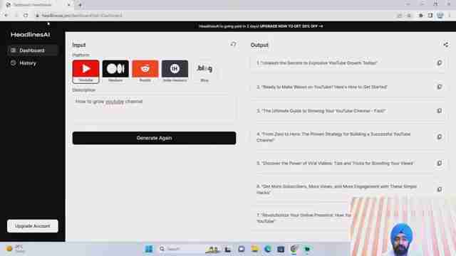 提升YouTube频道:使用HeadlinesAI优化标题,获取更多观看与订阅
