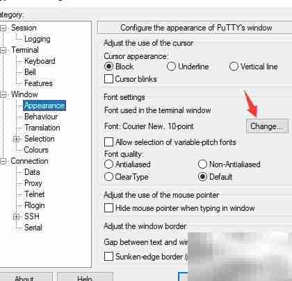 Putty字体设置永久保存方法