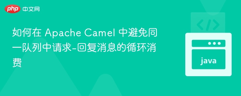 如何在 Apache Camel 中避免同一队列中请求-回复消息的循环消费
