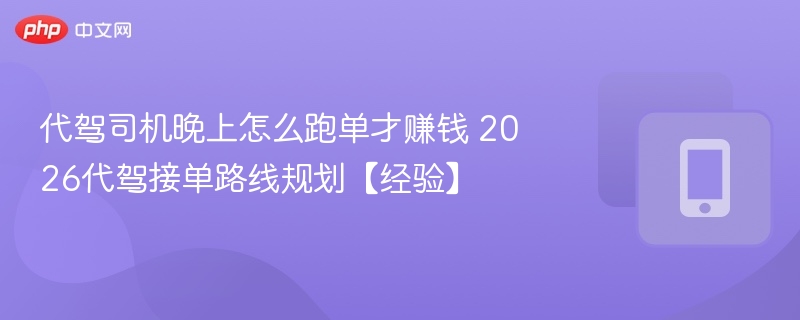 代驾司机晚上怎么跑单才赚钱 2026代驾接单路线规划【经验】