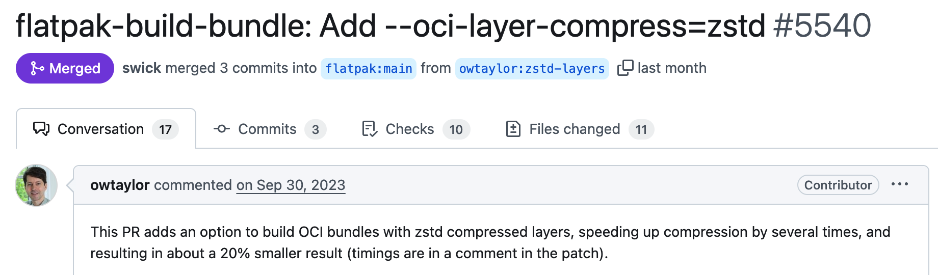 Flatpak 引入 Zstd 压缩，提升 OCI 打包效率