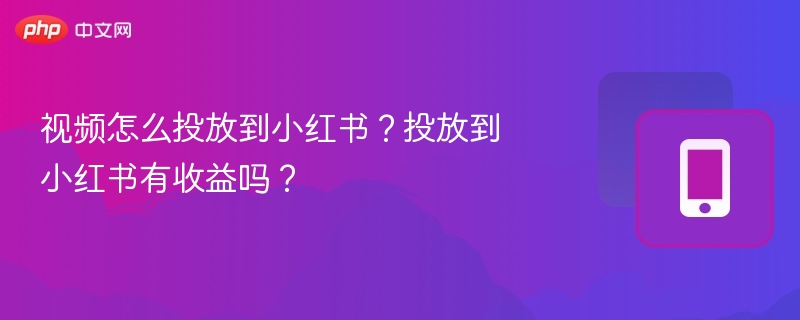 视频怎么投放到小红书?投放到小红书有收益吗?