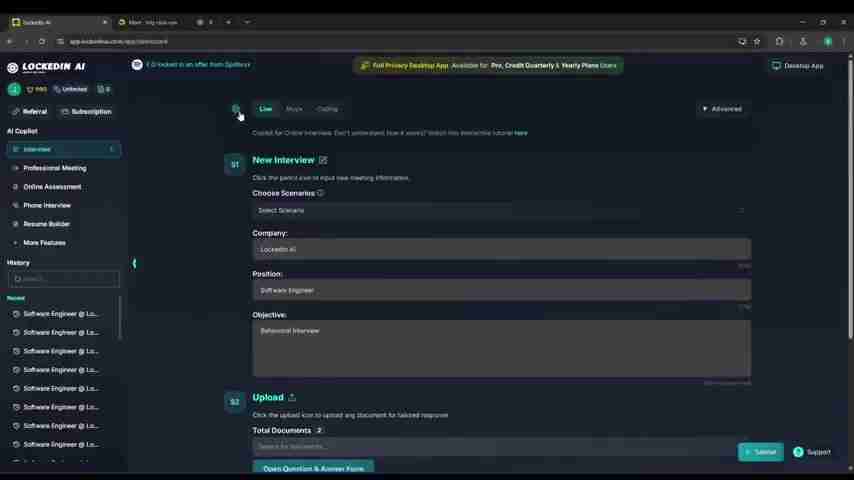 Lockedin AI教程：高效提升面试和职业技能