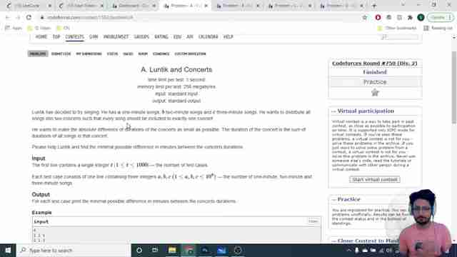 算法竞赛Luntik与演唱会问题解析与高效解法