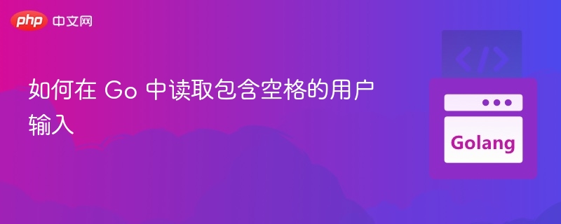 如何在 Go 中读取包含空格的用户输入