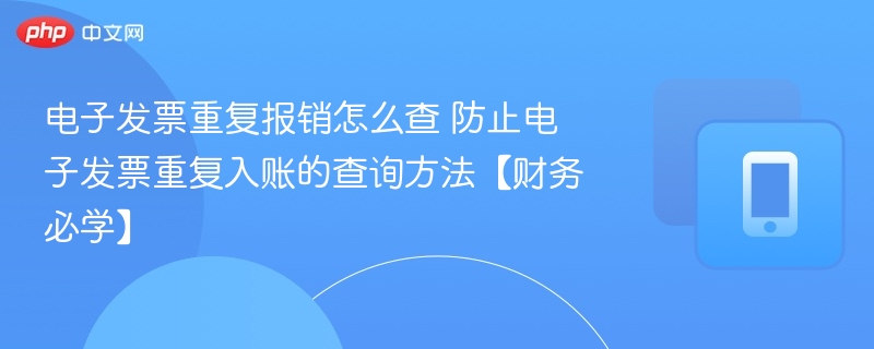 电子发票重复报销怎么查 防止电子发票重复入账的查询方法【财务必学】