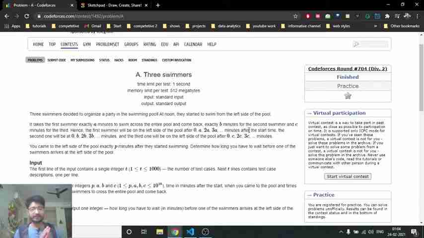 Codeforces A题：三名游泳者问题解析与高效解法
