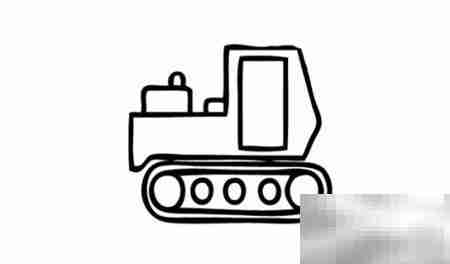 蓝翔挖掘机简笔画教程